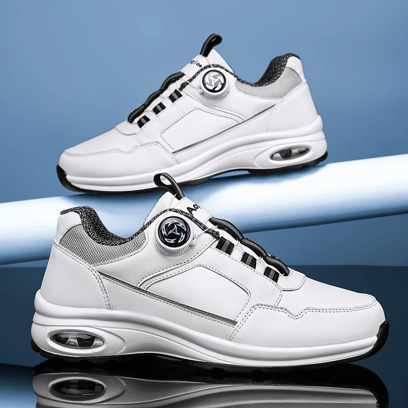 Chaussures de Sport Homme 2025 – Cuir Imperméable, Design Élastique avec Fermeture Tournante, Semelle à Coussin d’Air, Absorption des Chocs, Look Urbain Classique🚚 Livraison rapide en 8 à 12 jours ouvrés depuis la FelizShop