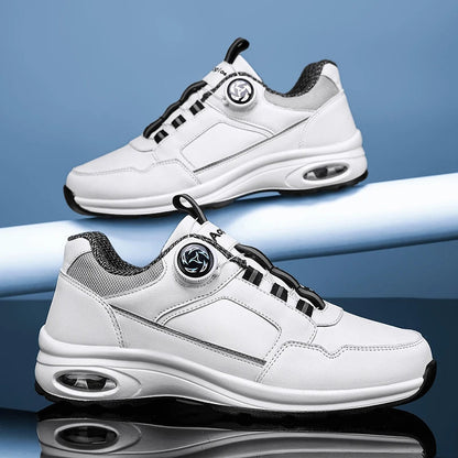 Chaussures de Sport Homme 2025 – Cuir Imperméable, Design Élastique avec Fermeture Tournante, Semelle à Coussin d’Air, Absorption des Chocs, Look Urbain Classique🚚 Livraison rapide en 8 à 12 jours ouvrés depuis la FelizShop