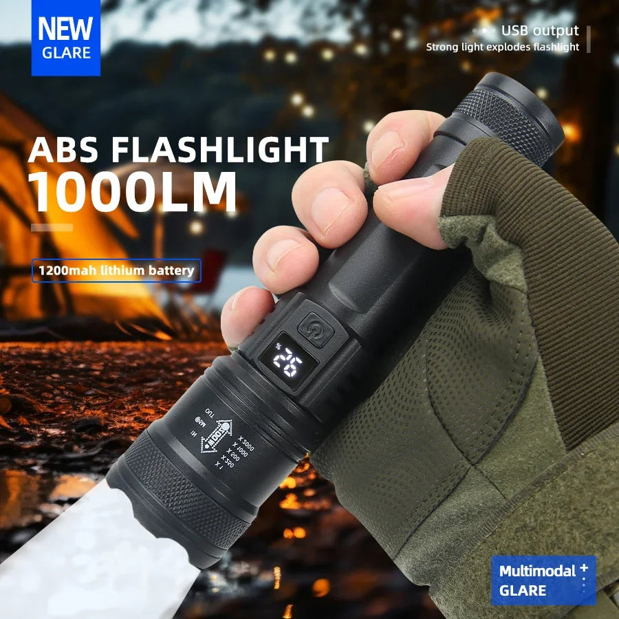 High Strong Power Led Flashlights 2000LM Tactical Torch with Display Light USB Charging Camping Fishing Emergency Zoom Lantern🚚Livraison gratuite rapide et sécurisé FR FelizShop