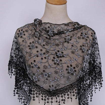 Foulard Femme BOHOWAII – Voile Dentelle Triangulaire Élégant
Dimensions : env. 140 cm x 90 cm x 90 cm (forme triangle)
Matériaux : tulle léger, dentelle brodée, voile doux et respirant
Style : bohème chic, musulman mo FelizShop
