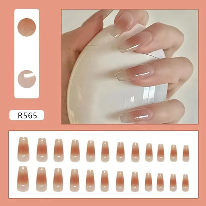 24 faux ongles à presser – Forme coffin rose ombré brillant – Ongles artificiels réutilisables pour femmes – Manucure élégante 🚚 Livraison rapide en 8 à 12 jours ouvrés depuis la France FelizShop