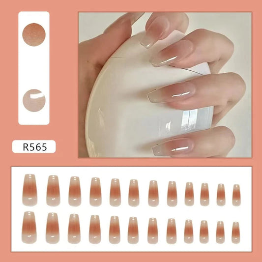 24 faux ongles à presser – Forme coffin rose ombré brillant – Ongles artificiels réutilisables pour femmes – Manucure élégante 🚚 Livraison rapide en 8 à 12 jours ouvrés depuis la France FelizShop