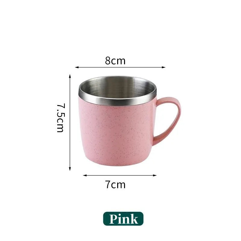 Tasse Inox Double Paroi – Anse Plastique Anti-Chaleur FelizShop