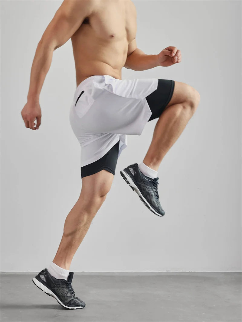Shorts de compression homme avec poche téléphone — Sports, boucle serviette, entraînement gym — Imprimé été 2 en 1🚚 Livraison rapide en 8 à 12 jours ouvrés depuis la France FelizShop