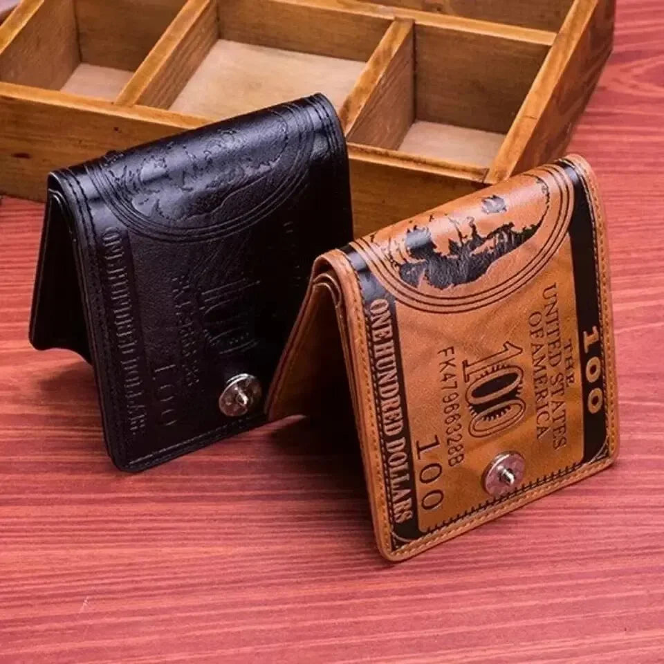 Portefeuille Homme Motif 100$ – Cuir PU | Grande Capacité & Porte-Photos🚚 Livraison rapide en 8 à 12 jours ouvrés depuis la France FelizShop