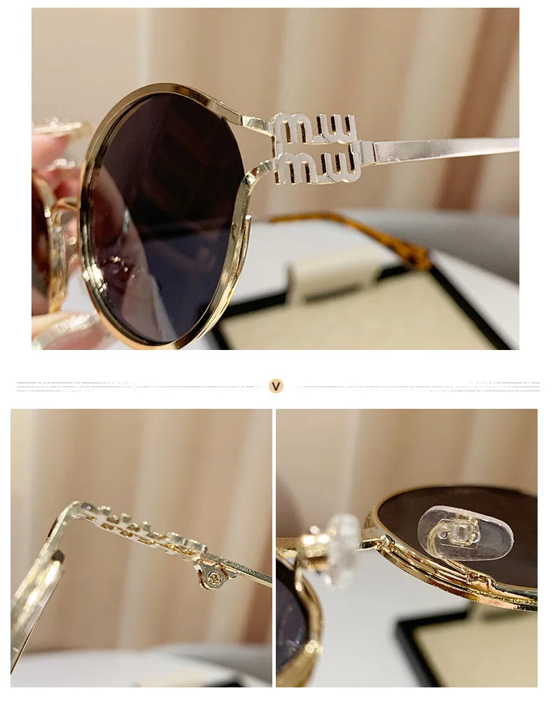 vintage small oval alloy sunglasses women new fashion brand elegant sexy sun glasses ladies trendy driving gradient shades uv400 🚚 Livraison rapide en 8 à 12 jours ouvrés depuis la France FelizShop