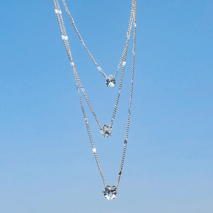 Collier pendentif tendance pour femme – Choker à chaînes multiples avec zircon brillant, bijou mode pour soirée, cadeau élégant.🚚 Livraison rapide en 8 à 12 jours ouvrés depuis la France FelizShop