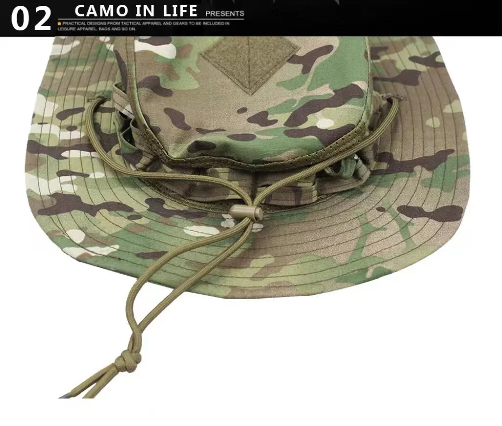 Nouvelle casquette 2025 camouflage tactique – Casquette de type Bonnie à poche carrée – Chapeau bob multicam pour la pêche, la randonnée et les activités de plein air – Protection solaire🚚 Livraison rapide FelizShop