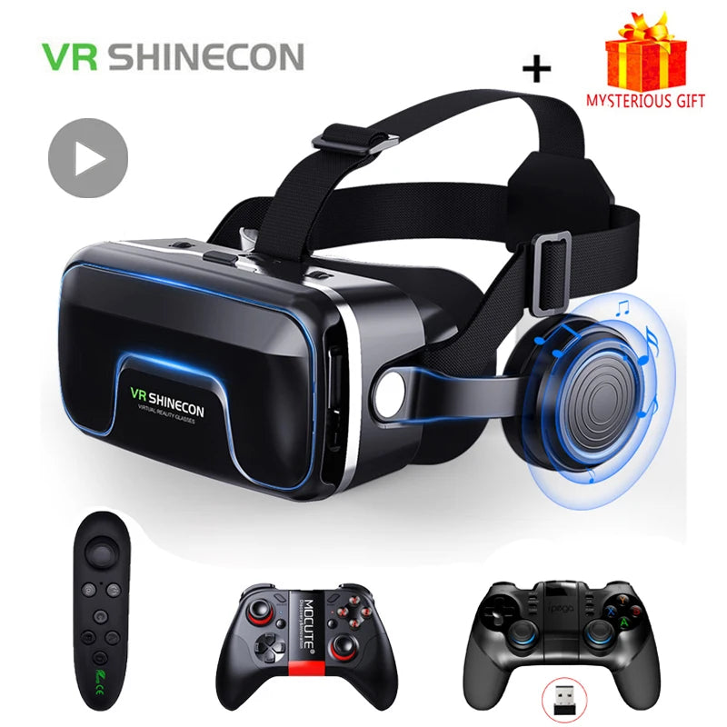 Casque VR Shinecon 10.0 – Lunettes de réalité virtuelle 3D pour smartphone. Vision binoculaire immersive, compatible jeux vidéo, films et applications VR.🚚Livraison gratuite rapide et sécurisé FR FelizShop