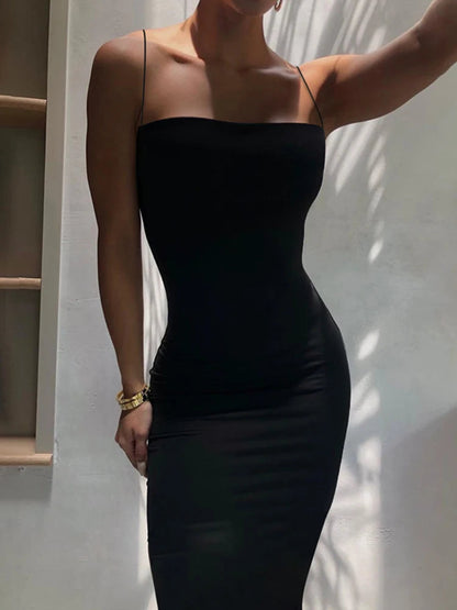 Robe Sexy Noire d’Été – Dos Nu & Bretelles Spaghetti | Moulante Élégante pour Soirée & Clubwear Femme 
🚚Livraison gratuite rapide et sécurisé FR FelizShop