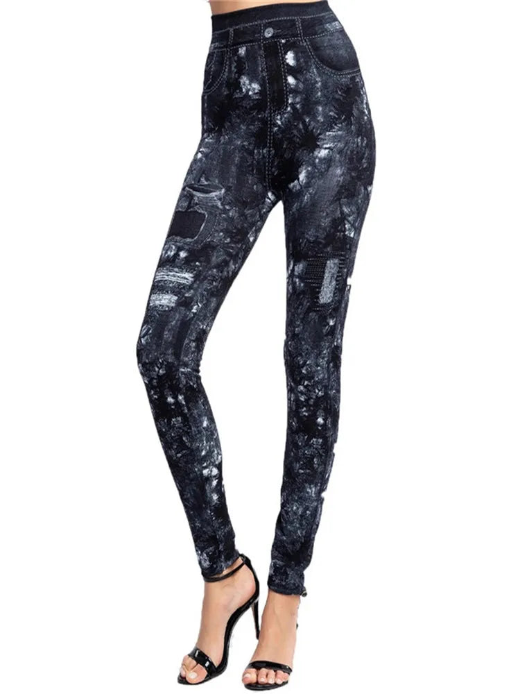 YRRETY – Leggings de sport femme effet jean, sans couture, extensibles et imprimés. Taille haute, parfaits pour l’été, le running, la salle de sport ou un look décontracté push-up.🚚Livraison gratuite rapide et sé FelizShop