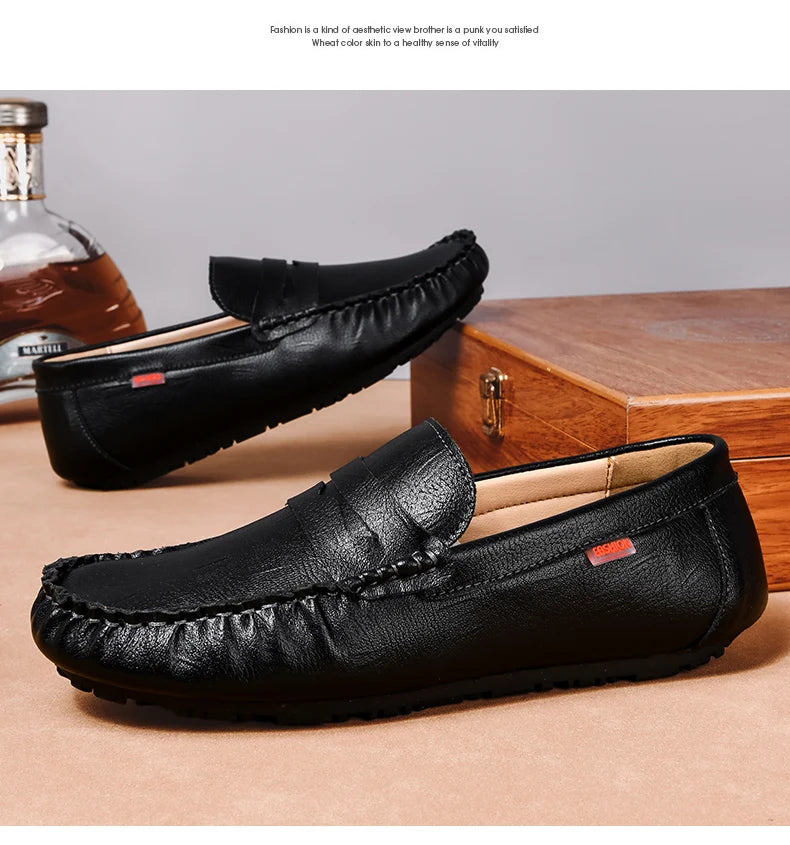 Mocassins Homme Cuir – Chaussures Décontractées à Enfiler | Loafers Style Bateau Haut de Gamme (Taille 38 à 47)🚚 Livraison rapide en 8 à 12 jours ouvrés depuis la France FelizShop