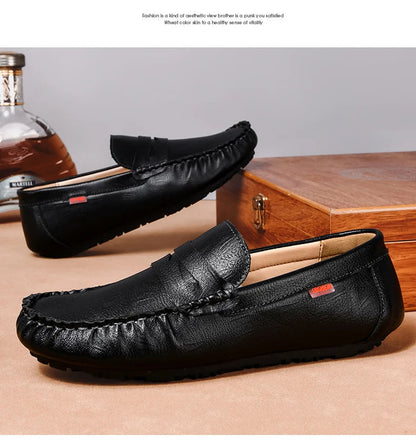 Mocassins Homme Cuir – Chaussures Décontractées à Enfiler | Loafers Style Bateau Haut de Gamme (Taille 38 à 47)🚚 Livraison rapide en 8 à 12 jours ouvrés depuis la France FelizShop