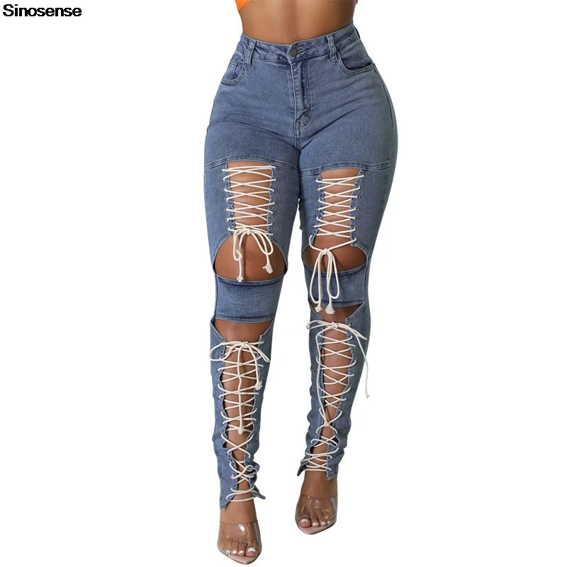Women's Lace Up Skinny Jeans Stretch Distressed Destroyed Denim Pants Sexy Daily Date Street Going Out Night Club Party Jeans
🚚Livraison gratuite rapide et sécurisé FR FelizShop