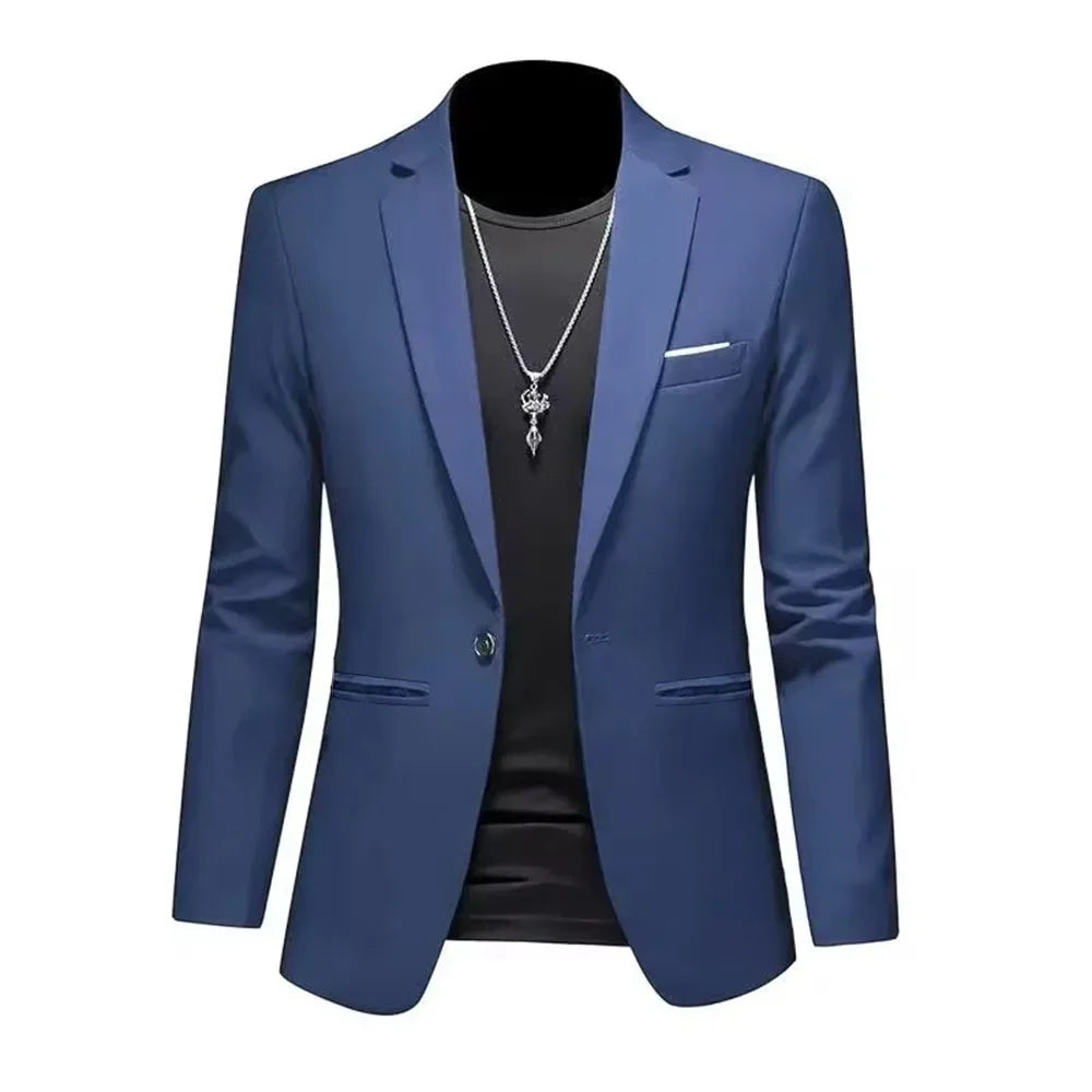 Veste de Costume Homme Tendance – Coupe Slim & Décontractée | Non Froissable, Bouton Unique🚚 Livraison rapide en 8 à 12 jours ouvrés depuis la France FelizShop