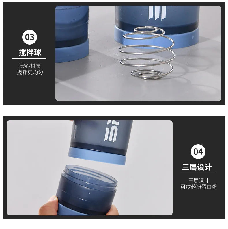 Gourde de sport 500 ml à 3 compartiments — Shaker à protéines, bouteille portable pour extérieur et voyage, anti-fuite, plastique sans BPA
🚚 Livraison rapide en 8 à 12 jours ouvrés depuis la France FelizShop