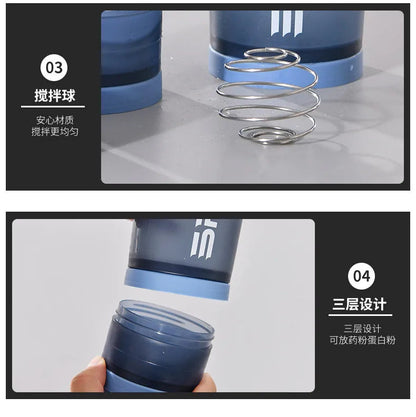 Gourde de sport 500 ml à 3 compartiments — Shaker à protéines, bouteille portable pour extérieur et voyage, anti-fuite, plastique sans BPA
🚚 Livraison rapide en 8 à 12 jours ouvrés depuis la France FelizShop