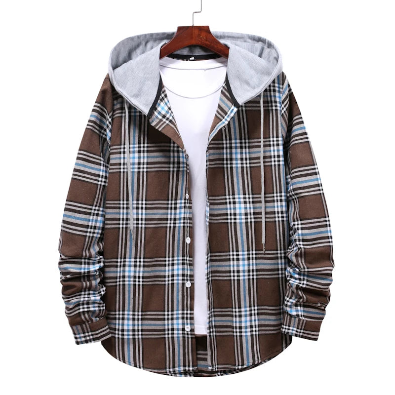 Chemise à Carreaux à Capuche pour Homme – Style Décontracté & Urbain – Manches Longues🚚 Livraison rapide en 8 à 12 jours ouvrés depuis la France FelizShop