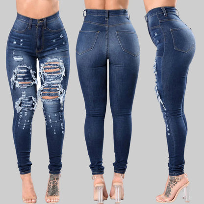 Jean Femme  – Taille Haute  Déchiré Skinny FelizShop