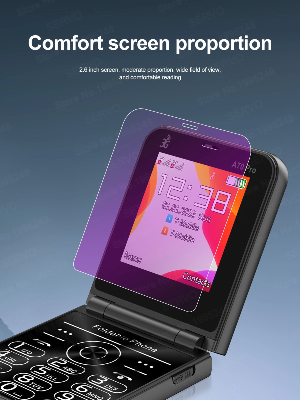 SERVO A70 PRO – Téléphone à Clapet 3G Double SIM avec Radio, Flash & Plus !
🚚Livraison gratuite rapide et sécurisé FR - FelizShop