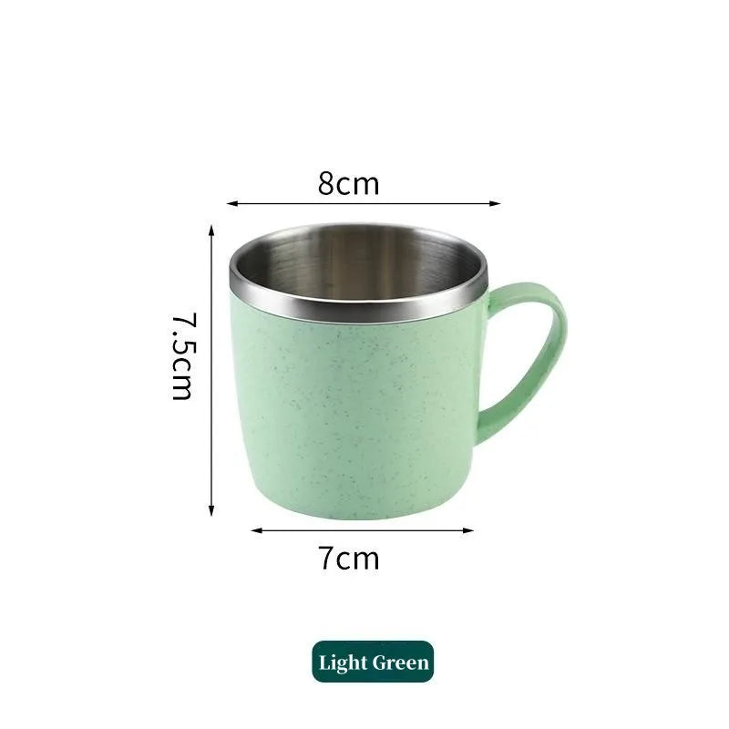 Tasse Inox Double Paroi – Anse Plastique Anti-Chaleur FelizShop