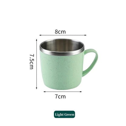 Tasse Inox Double Paroi – Anse Plastique Anti-Chaleur FelizShop