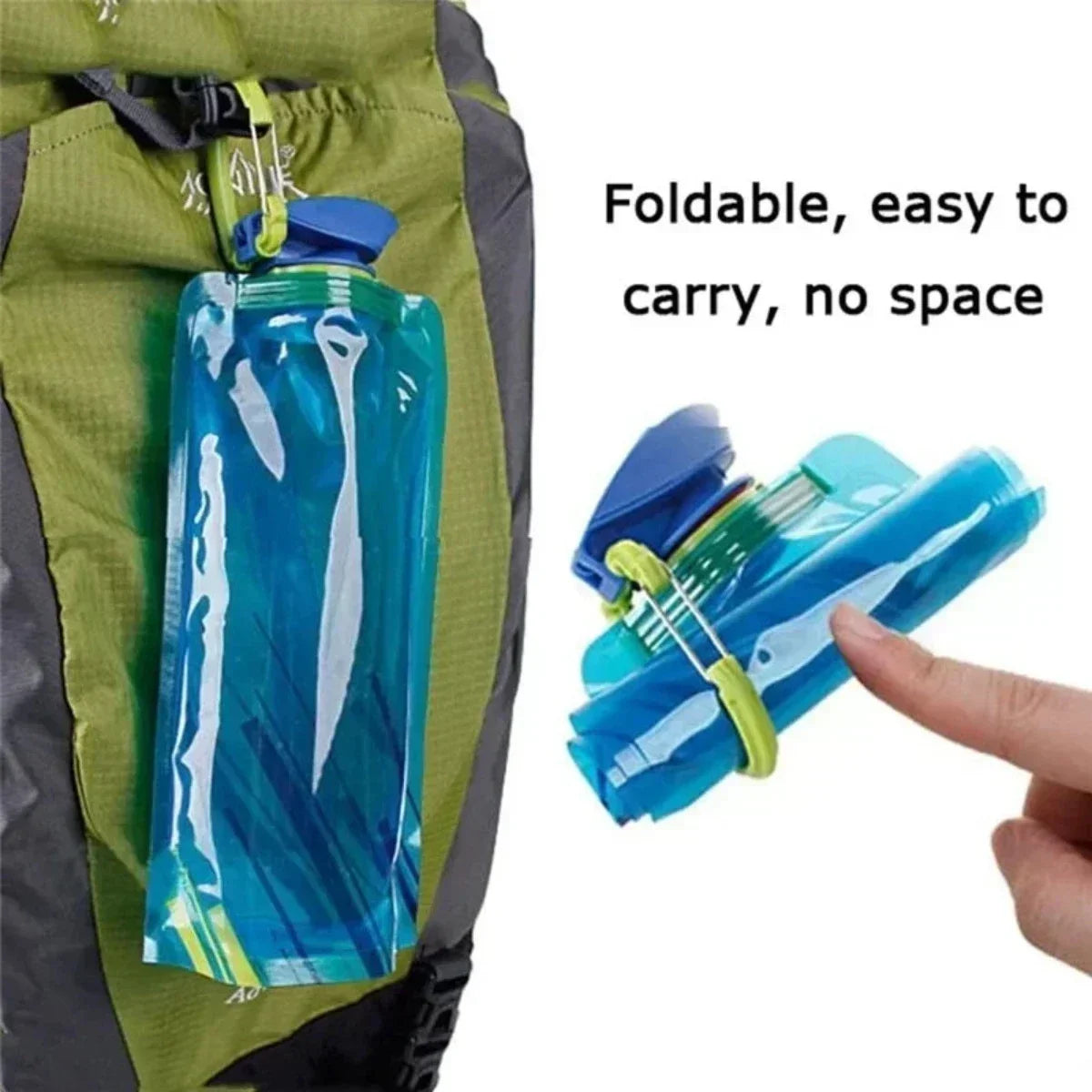 Gourde souple pliable portable 700 ml — Sac d’eau réutilisable pour activités outdoor — Avec mousqueton 🚚 Livraison rapide en 8 à 12 jours ouvrés depuis la France FelizShop