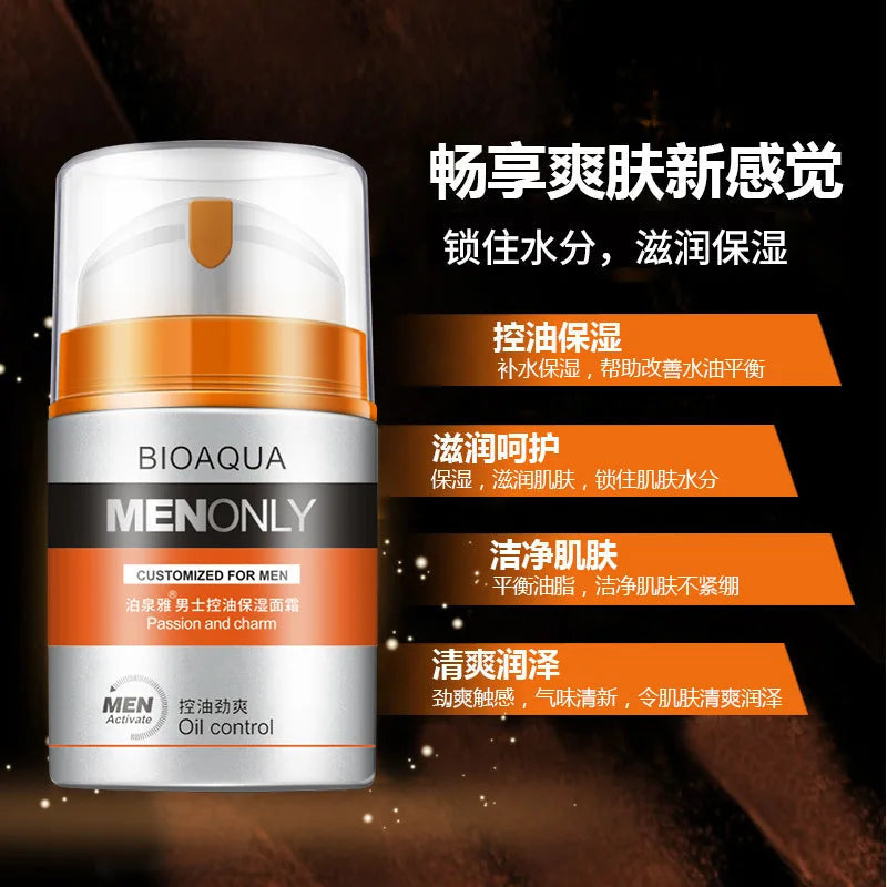 BIOAQUA Crème Hydratante Homme – Soin Visage Jour 50g | Anti-brillance, Raffermissante & Hydratation Intense🚚 Livraison rapide en France FelizShop