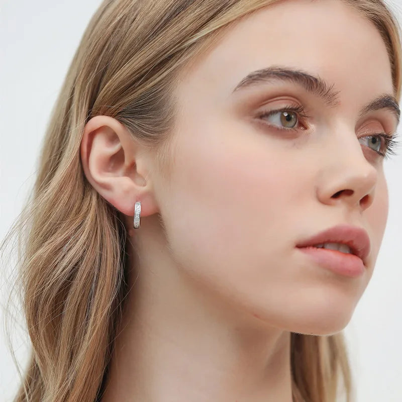 Nouvelles boucles d’oreilles en argent sterling 925 – Anneaux ronds ornés de zircon brillant, bijoux élégants et tendance pour femme, parfaits en cadeau d’anniversaire.🚚 Livraison rapide en 8 à 12 jours ouvrés d FelizShop