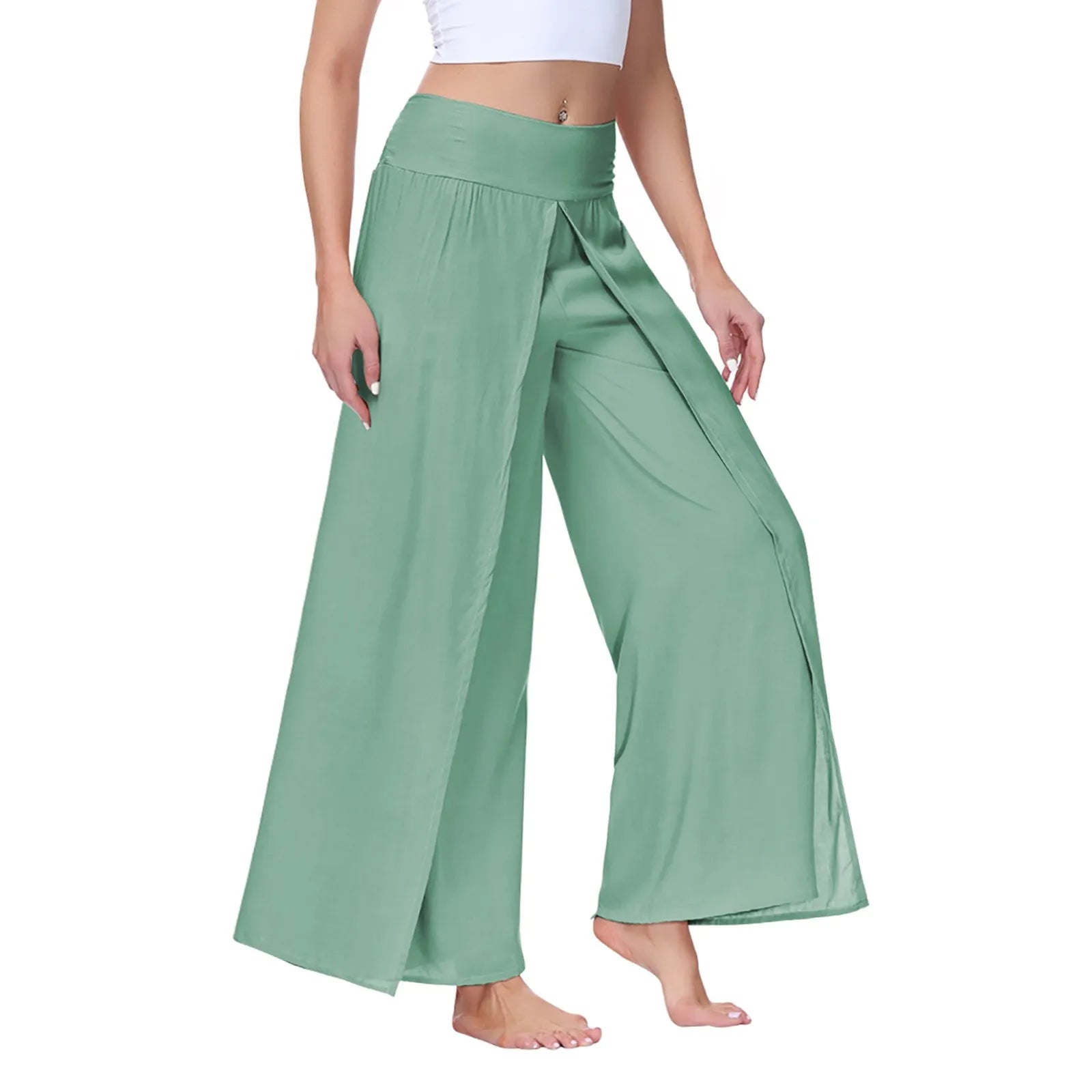 Pantalon Palazzo Femme Taille Haute – Plissé & Évasé | Style Plage
Tailles : S à XL
Matière : tissu léger, fluide et élastique
Coupe : taille haute, jambes larges évasées avec fentes latérales
Style : pantalon amp FelizShop
