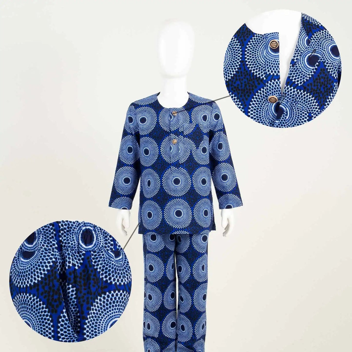 Ensemble Africain Garçon 2 Pièces – Chemise & Pantalon FelizShop