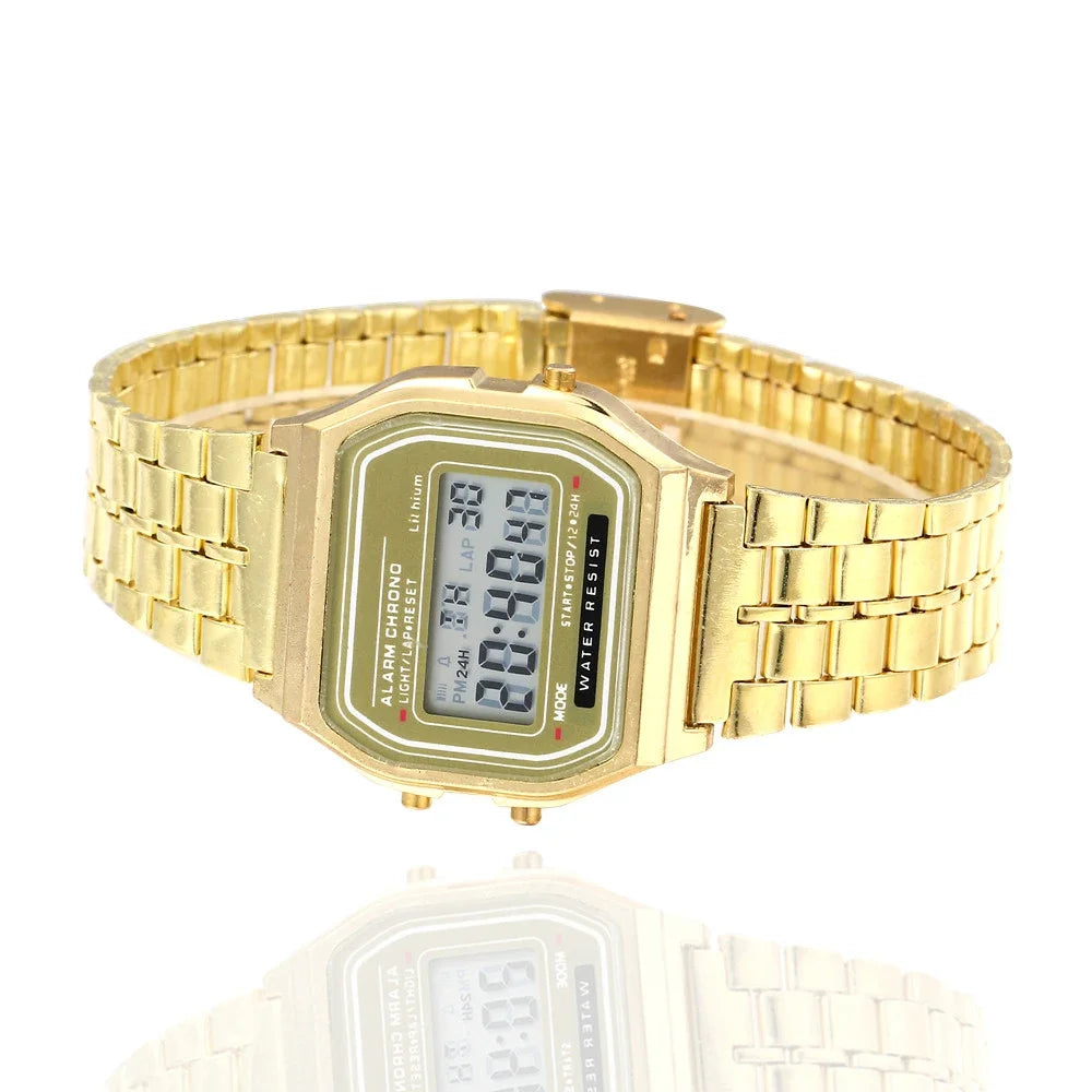 Montre Digitale LED 2025 – Sport & Waterproof – Unisexe, Style Moderne & Finition Dorée🚚 Livraison rapide en 8 à 12 jours ouvrés depuis la France FelizShop