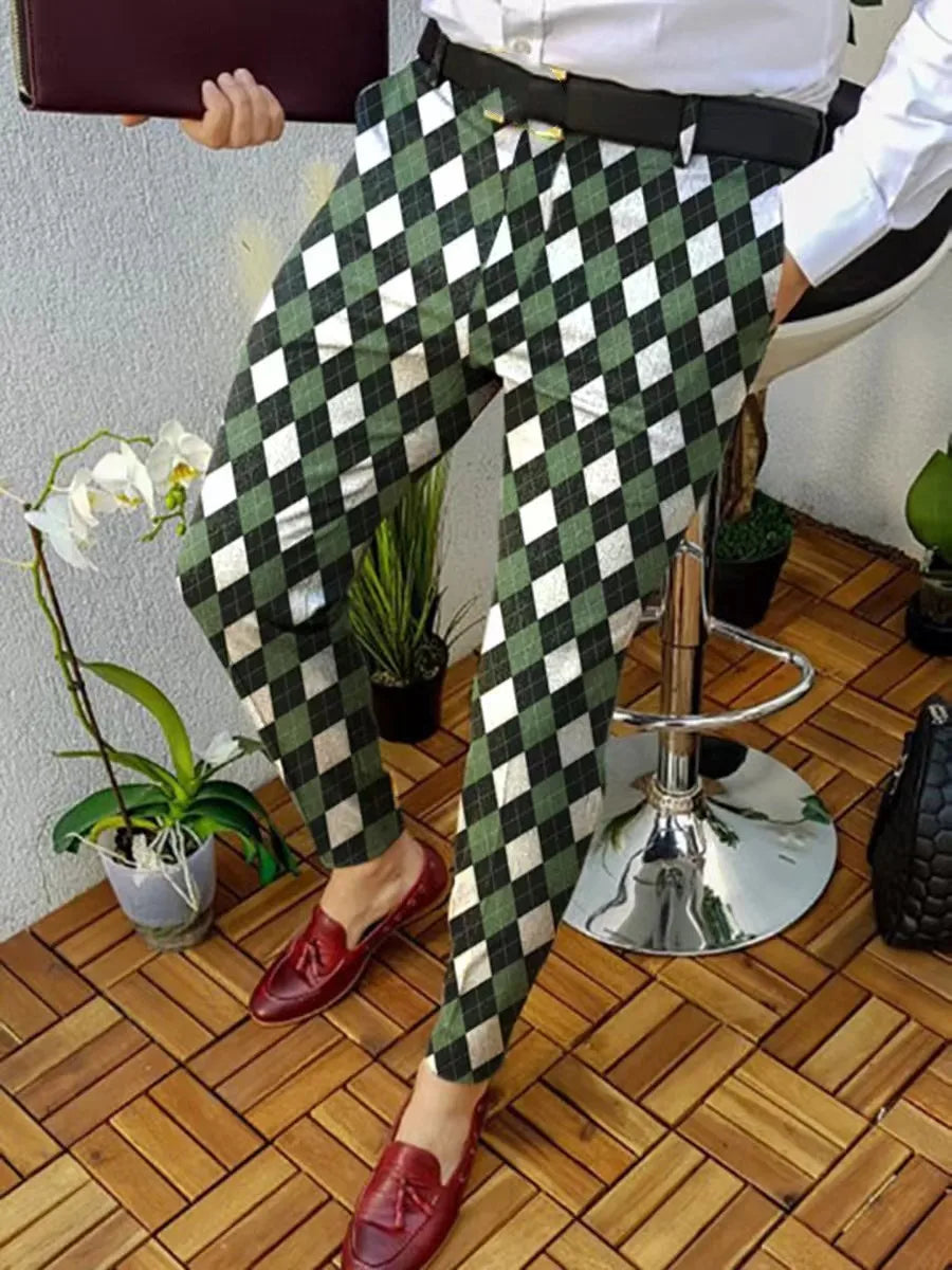 Pantalon Homme Business Décontracté | Style Rétro Imprimé | Coupe Droite Longue | Streetwear Élégant🚚Livraison rapide gratuite et sécurisée FelizShop