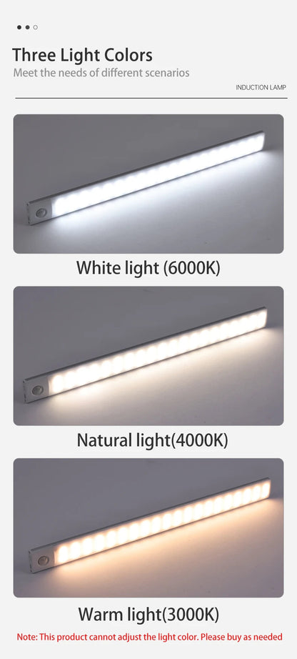 LED Cabinet Light USB Type-C Rechargeable Motion Sensor Led Lamp for Kitchen Wardrobe Cabinet Lighting 20cm/30cm/40cm/50cm/60cm 🚚 Livraison rapide en 8 à 12 jours ouvrés depuis la France FelizShop