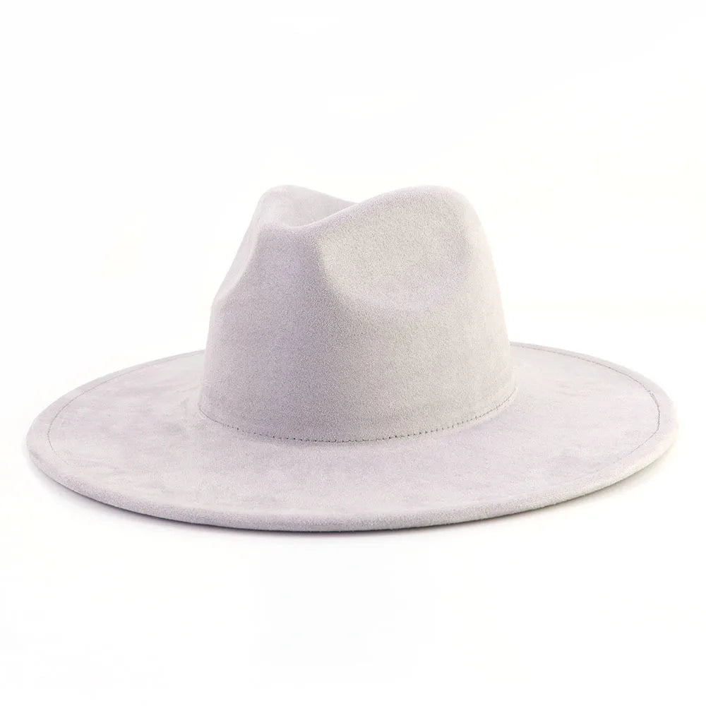 9.5 CM Big Brim Jazz Fedora Hats Men Suede Fabric Heart Top Felt Cap Women Luxury Designer Brand Party Green Fascinator Hats FelizShop