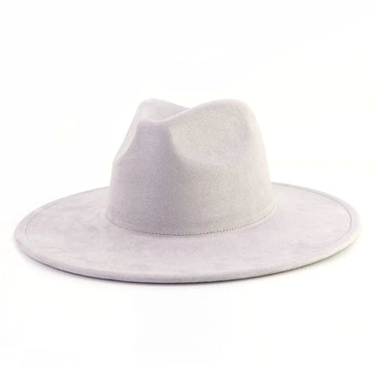 9.5 CM Big Brim Jazz Fedora Hats Men Suede Fabric Heart Top Felt Cap Women Luxury Designer Brand Party Green Fascinator Hats FelizShop