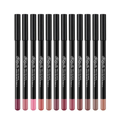 Set 12 Crayons à Lèvres Nude – Lip Liners Waterproof & Hydratants | Teintes Naturelles au Fini Mat🚚 Livraison rapide FelizShop