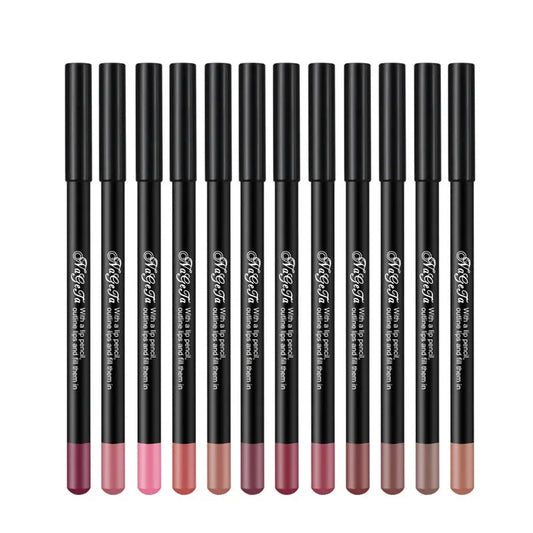 Set 12 Crayons à Lèvres Nude – Lip Liners Waterproof & Hydratants | Teintes Naturelles au Fini Mat🚚 Livraison rapide FelizShop