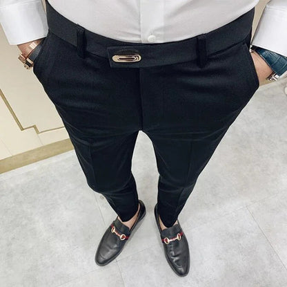 Pantalon Homme Slim Style Coréen – Mode Streetwear, Cheville Découverte🚚 Livraison rapide en 8 à 12 jours ouvrés depuis la France FelizShop