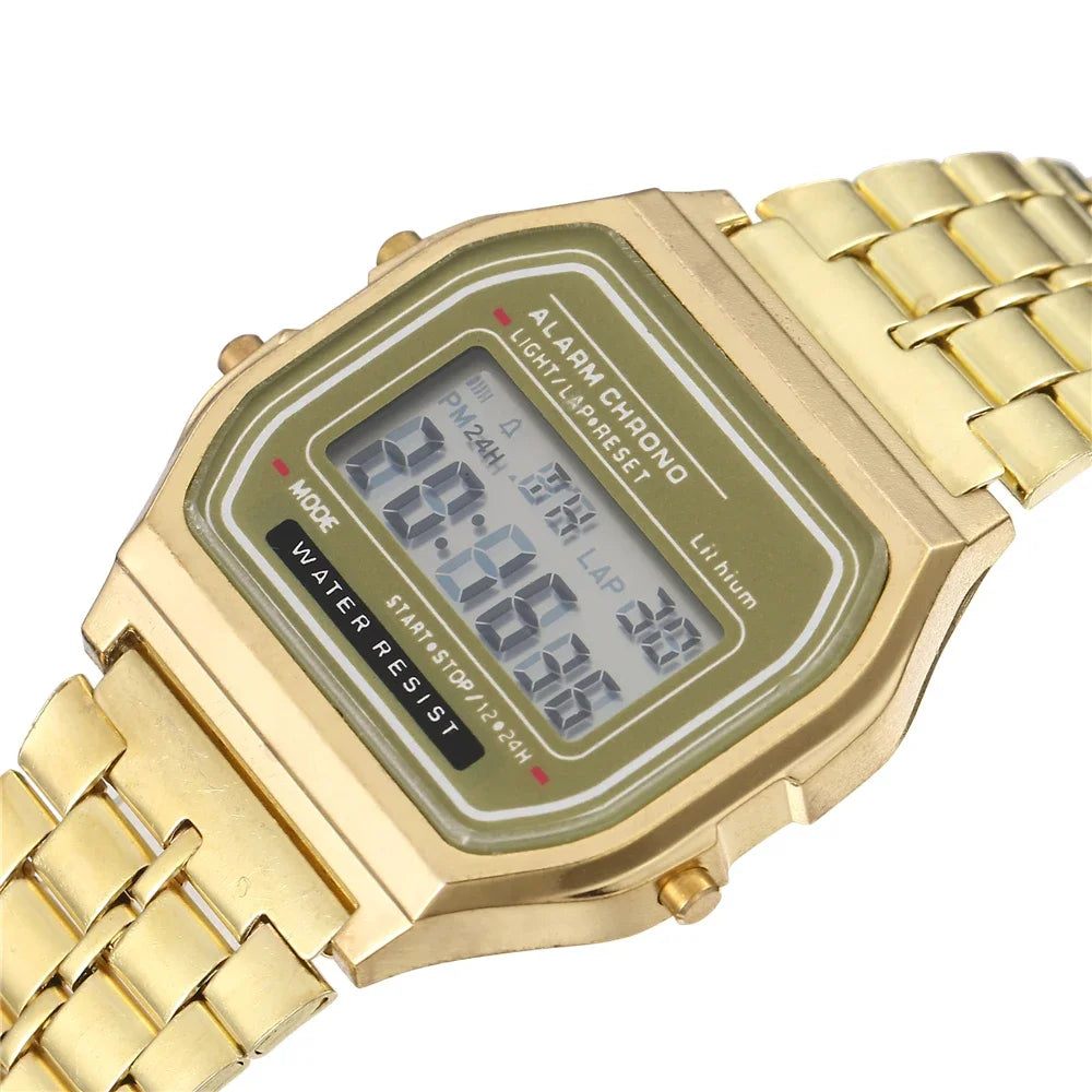 Montre Digitale LED 2025 – Sport & Waterproof – Unisexe, Style Moderne & Finition Dorée🚚 Livraison rapide en 8 à 12 jours ouvrés depuis la France FelizShop