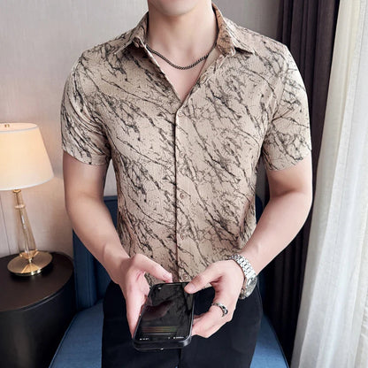 Chemise Slim Fit Homme Été – Jacquard Texturé & Design Élégant | Jusqu’au 4XL 🚚Livraison rapide gratuite et sécurisée FelizShop