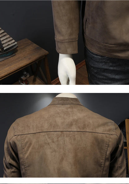 2025 new high-quality slim men's leather jacket,🚚Livraison rapide gratuite et sécurisée FelizShop