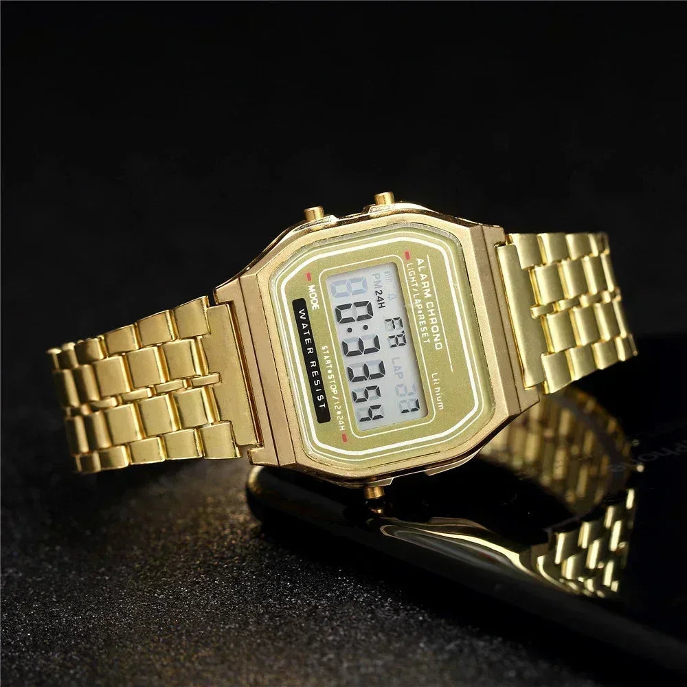 Montre Digitale LED 2025 – Sport & Waterproof – Unisexe, Style Moderne & Finition Dorée🚚 Livraison rapide en 8 à 12 jours ouvrés depuis la France FelizShop