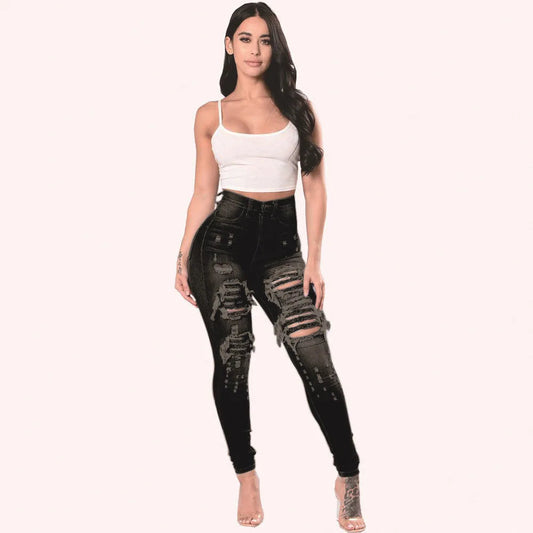 Jean Femme  – Taille Haute  Déchiré Skinny FelizShop