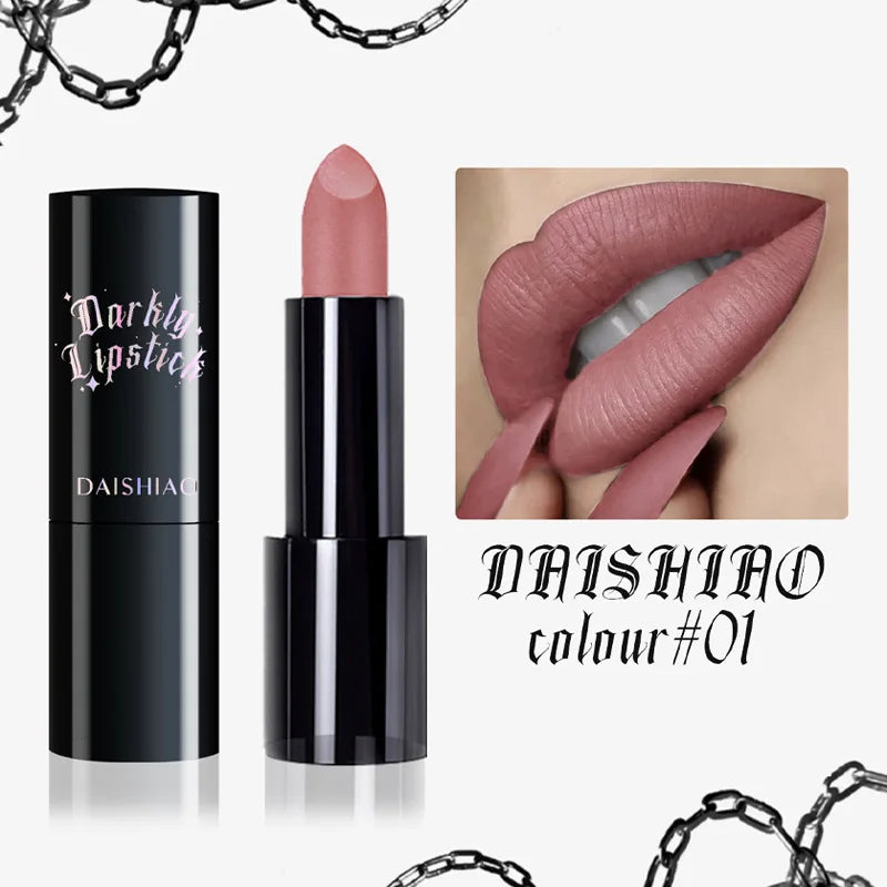 Rouge à Lèvres Mat Noir & Violet – Spécial Halloween | Waterproof & Longue Tenue | Look Gothique & Dramatique🚚 Livraison rapide FelizShop