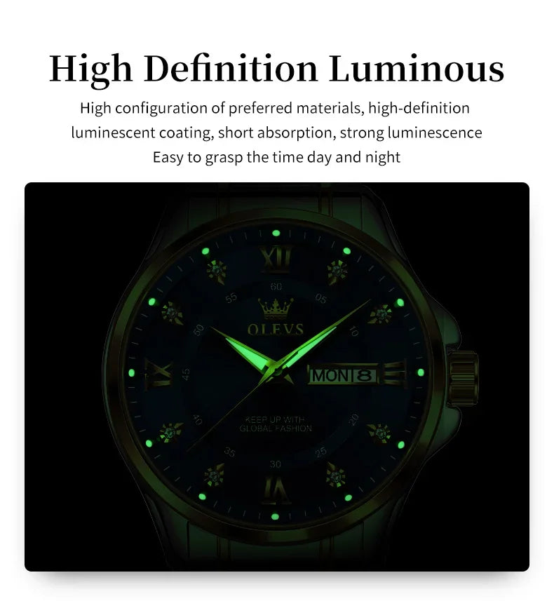 Montres Couple OLEVS 2906 – Montre Homme & Femme Quartz Luxe Étanche Acier FelizShop