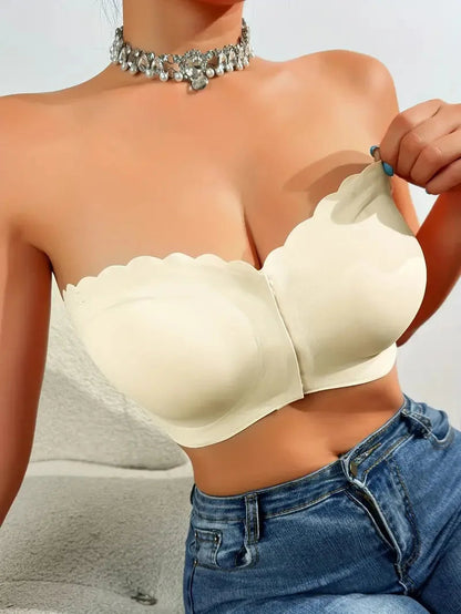 Soutien-gorge sans armature à fermeture frontale – Lisse, respirant, confortable – Couleur unie – Effet push-up, invisible sans traces
🚚 Livraison rapide en 8 à 12 jours ouvrés depuis la France FelizShop