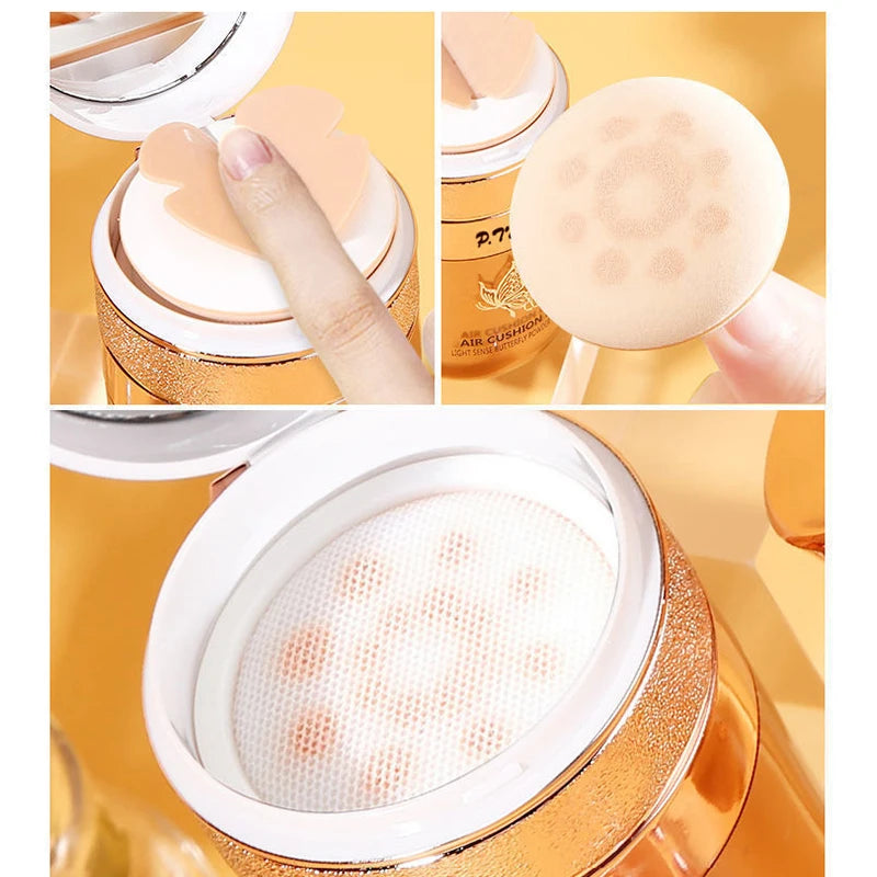 BB Cream Air Cushion – Fond de Teint Hydratant & Unifiant avec Houppette Papillon | Anti-Brillance, Waterproof & Éclaircissant🚚 Livraison rapide 5 à 10 jours ouvrés FelizShop