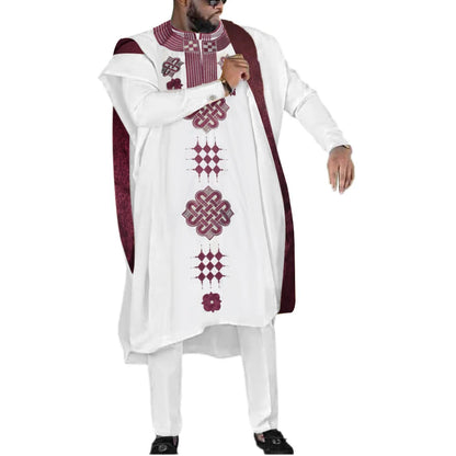 Dashiki Ensemble 3 Pièces pour Homme - Boubou, Pantalon & Veste Traditionnelle Africaine | Livraison Gratuite & Rapide - FelizShop