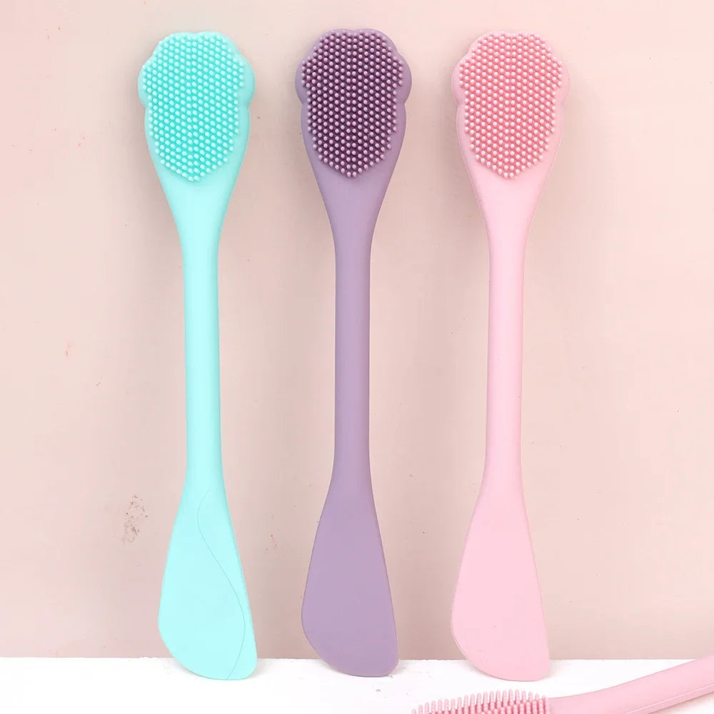 Soft Silicone Facial Cleansing Brush 2 in 1 Silicone Face Mask Brush & Face Scrubber For Exfoliating Massaging Remove Blackhead 🚚 Livraison rapide en 8 à 12 jours ouvrés depuis la France FelizShop